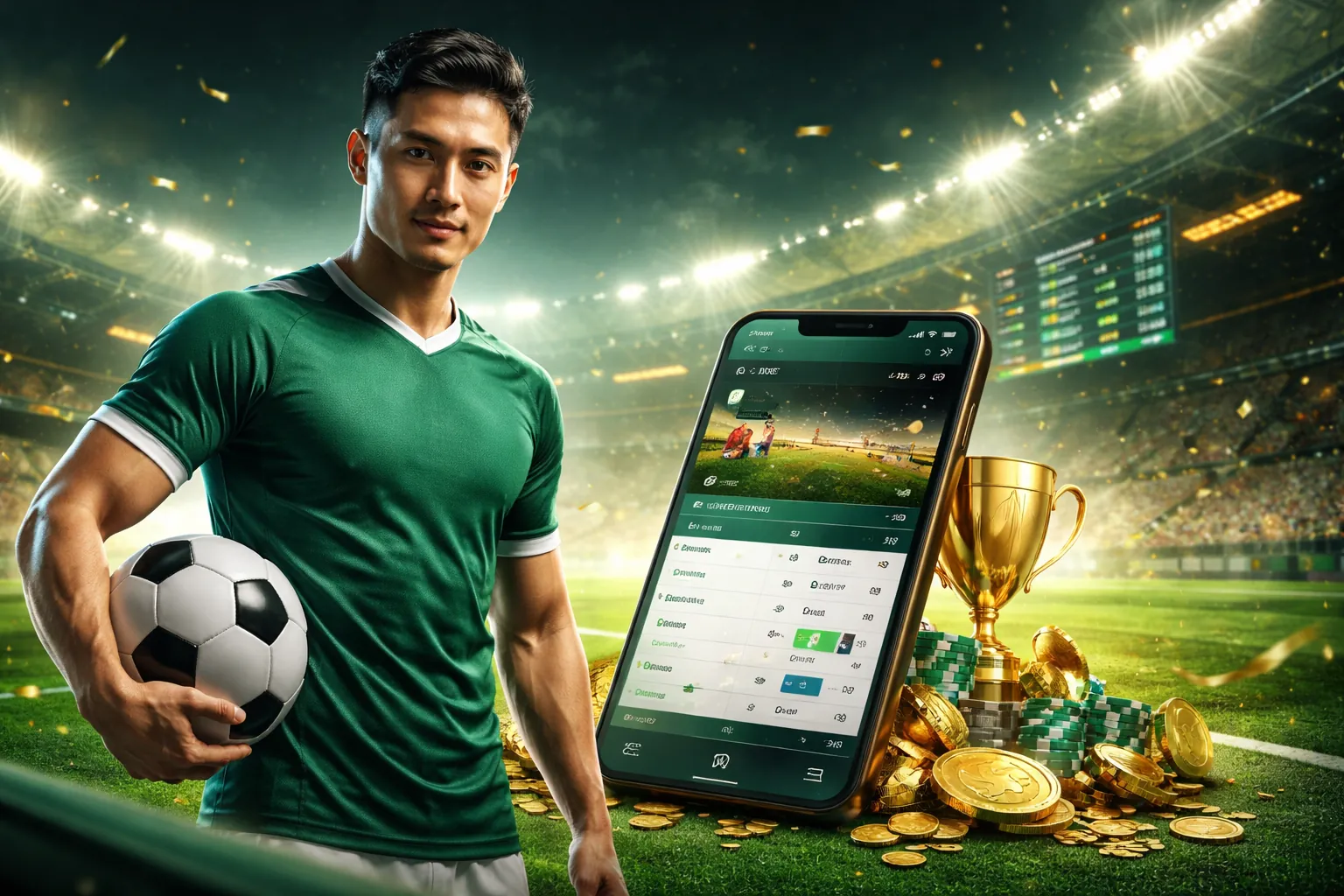 Sân vận động Olympic với các vận động viên đang thi đấu